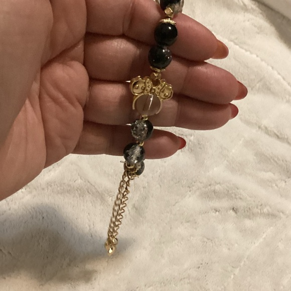 Elegant Black and Gold Beaded Bracelet - Picture 5 of 7
